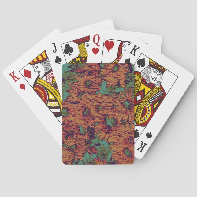 Sunflower and leaf camouflage pattern on spielkarten (Rückseite)