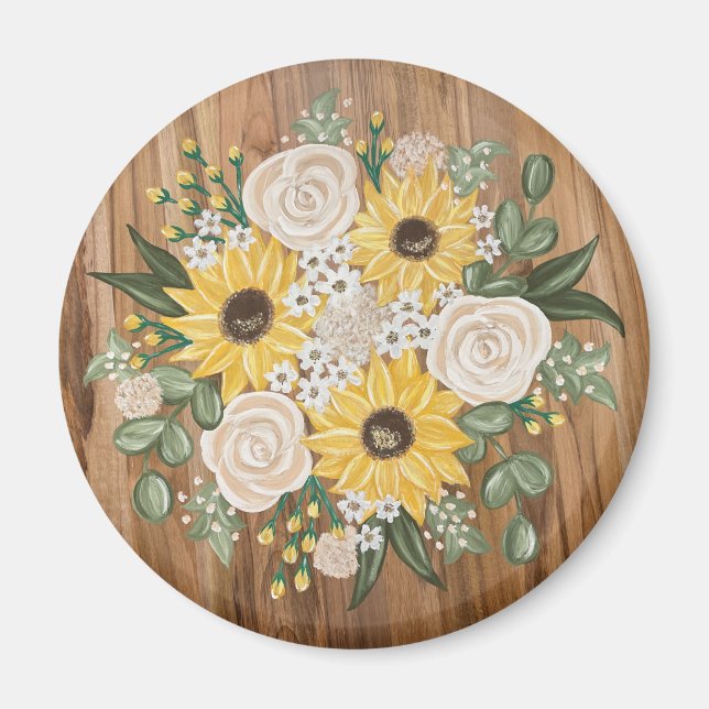 Sunflower and Rose Magnet (Vorne)