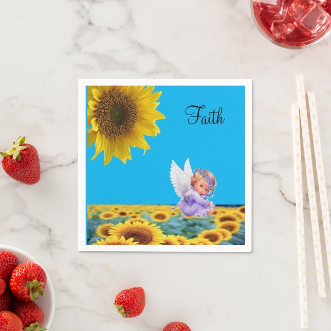 Sunflower Angel Paper Napkins Serviette (Beispiel)