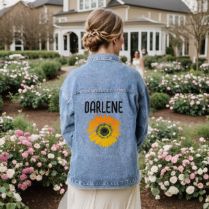 SUNFLOWER ART Personalisiert Denim Jacket Jeansjacke