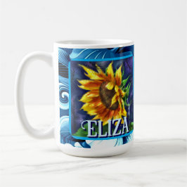 Sunflower at Night Flower Floral Personalized Kaffeetasse