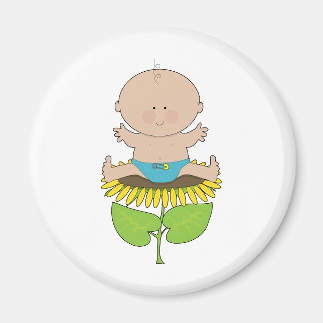 Sunflower Baby Boy Magnet (Vorne)