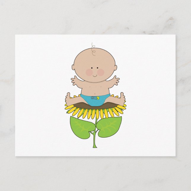 Sunflower Baby Boy Postkarte (Vorderseite)