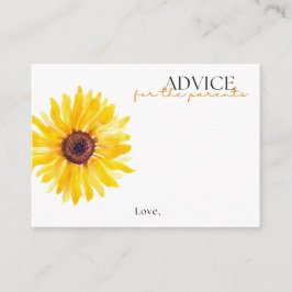 Sunflower Baby Shower Advice Card | Floral Advice Hinweiskarte