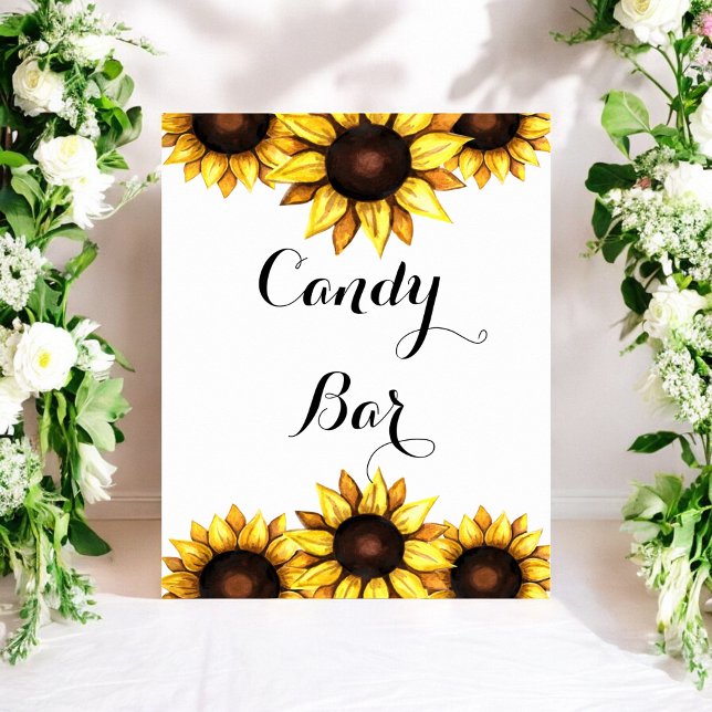 Sunflower Bar Sign Wedding Yellow White Poster (Von Creator hochgeladen)