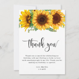Sunflower BIrthday Dankeskarte