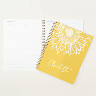 Sunflower Bloom Moderne Nom Personnalisable