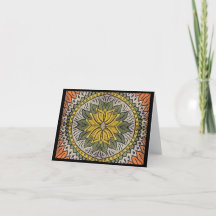 Sunflower Boho Mandala Grußkarte