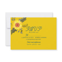 Sunflower Boho Wedding Carte RSVP