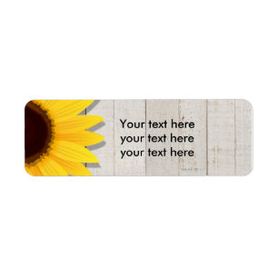 Sunflower Bois Rustique Pays Étiquettes de adresse