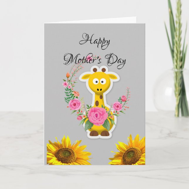 Sunflower Bonne fête des mères Carte de voeux plié (Devant)