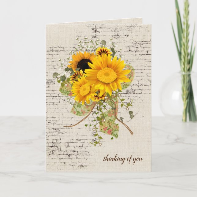 Sunflower Bouquet auf Brick Karte (Vorderseite)