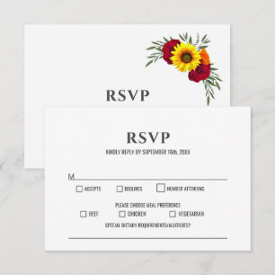 Sunflower Bourgogne Mariage Rose RSVP