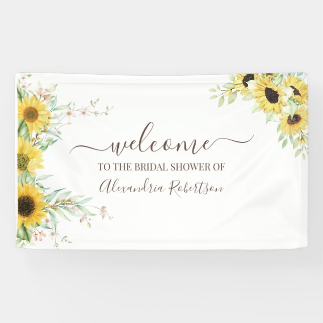 Sunflower Bridal Polterabend Willkommensbanner Banner (Horizontal)