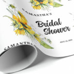 Sunflower Bridal Shower  Geschenkpapier<br><div class="desc">The Sunflower Bridal Shower Wrapping Paper is a cheerful and elegant way to present gifts for a special bridal celebration. Featuring bright sunflower blooms and soft botanical accents, the design brings a warm and joyful touch to any present. The vibrant floral pattern captures the beauty of nature while creating a...</div>