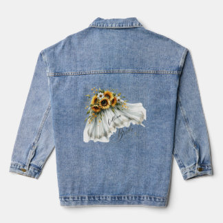Sunflower Bride Veil Personalisiert Denim Jacket Jeansjacke