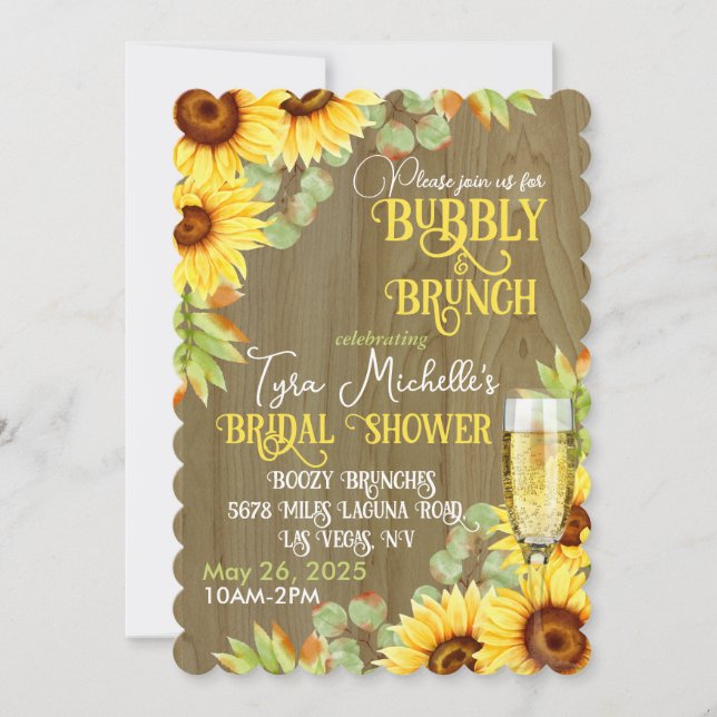 Sunflower Bubby & Brunch Invitation de la douche n (Devant)