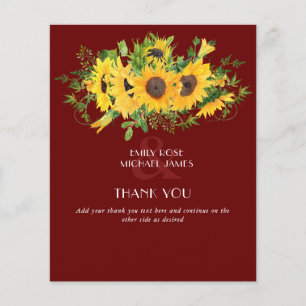 Sunflower Burgundy Wedding Vielen Dank