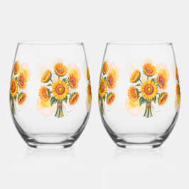 Sunflower Celebration Wedding Weinglas Ohne Stiel