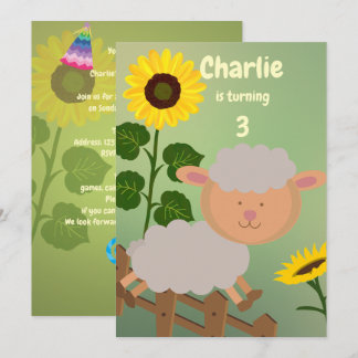 Sunflower Charlie Birthday Einladung