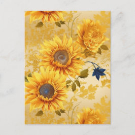 Sunflower Chiyogami Postkarte