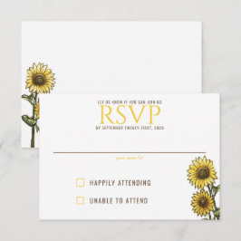 Sunflower Couple RSVP Karte