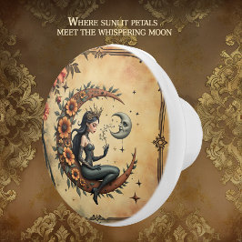 Sunflower Crescent Queen Keramikknauf