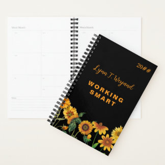 Sunflower Custom Name Bright Floral Planner Planer
