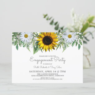Sunflower Daisy Engagement Party Einladung