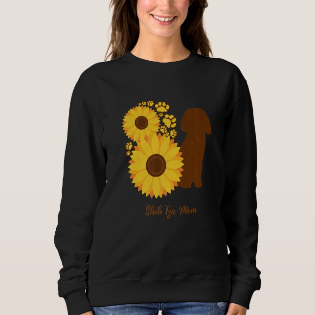 Sunflower Dog Mom - Shih Tzu Premium Sweatshirt (Vorderseite)