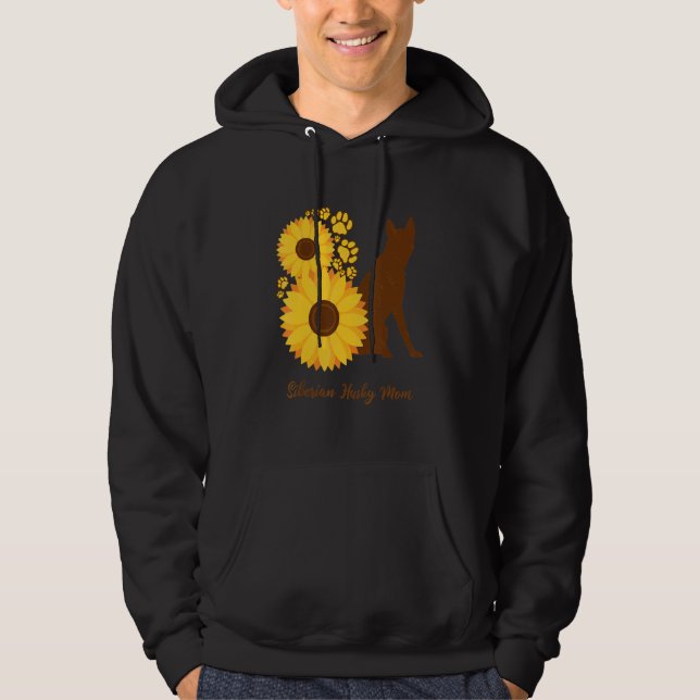 Sunflower Dog Mom - Siberian Husky Hoodie (Vorderseite)