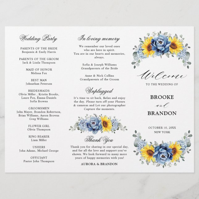 Sunflower Dusty Blue Slate Peony Programme de mari (Devant)