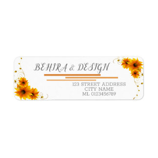 Sunflower Elegant Rustic Geometric Gold  Label