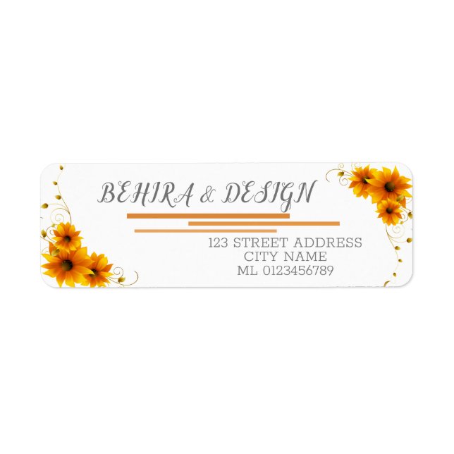 Sunflower Elegant Rustic Geometric Gold  Label (Vorne)