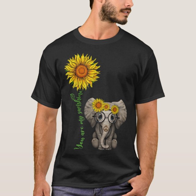 Sunflower Elephant Gift TShirt (Devant)