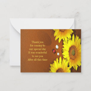 Sunflower Et Ladybug Merci Cartes