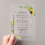 Sunflower Eucalyptus Arch Wedding Acryleinladungen<br><div class="desc">Amaze your guests with this elegant wedding invite featuring beautiful sunflowers and eucalyptus leaves. Simply add your event details on this easy-to-use template to make it a one-of-a-kind invitation.</div>