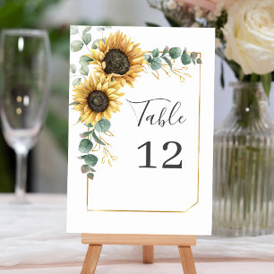 Sunflower Eucalyptus Floral Numéro de table person