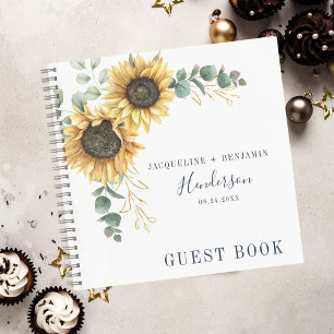 Sunflower Eucalyptus Foliage Mariage Livre d'or