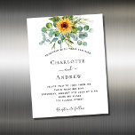 Sunflower eucalyptus wedding invitation magnet<br><div class="desc">A white background decorated with sunflowers,  eucalyptus greenery.   Personalize and add your names and party details.</div>