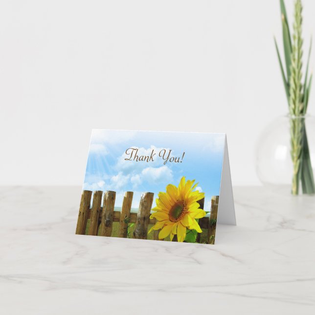 Sunflower Fence Brautparty Vielen Dank Dankeskarte (Vorderseite)