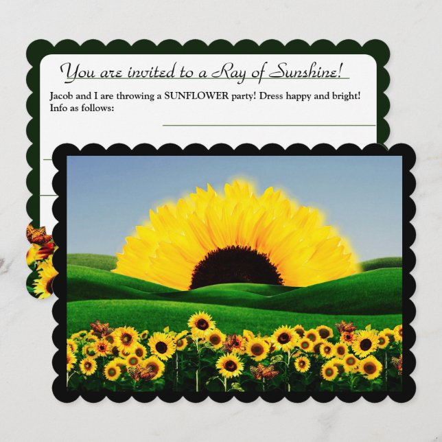 SUNFLOWER Flachbild-Urlaubskarte Feiertagskarte (Vorne/Hinten)