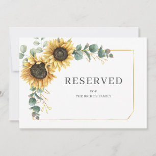 Sunflower Floral Eucalyptus Green Carte Réservée