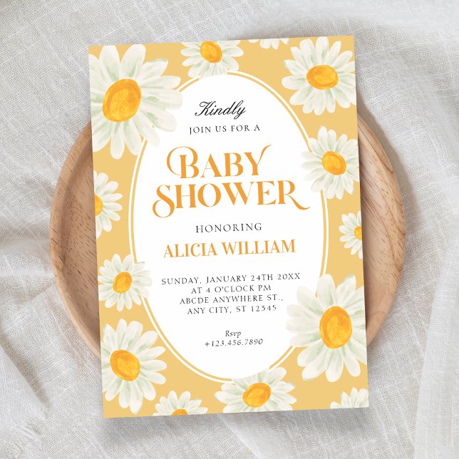 Sunflower Floral seamless pattern baby shower Einladung (Von Creator hochgeladen)