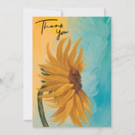 Sunflower Floral Thank You Card  Dankeskarte
