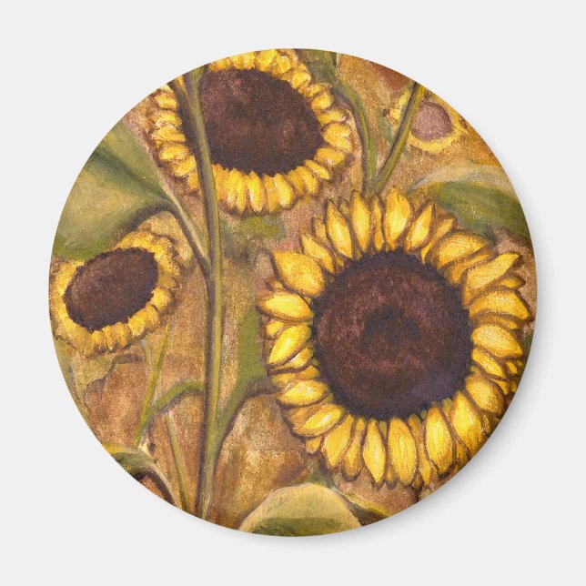 Sunflower Fridge Magnet Cadeaux Jaunes gais (Devant)