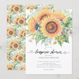 Sunflower Garden Bridal Lingerie Douche Invitation