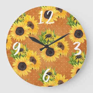 Sunflower garden design große wanduhr