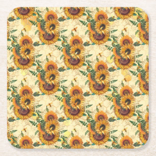 Sunflower Gifts   Sunflower Turn Surrounded Rechteckiger Pappuntersetzer