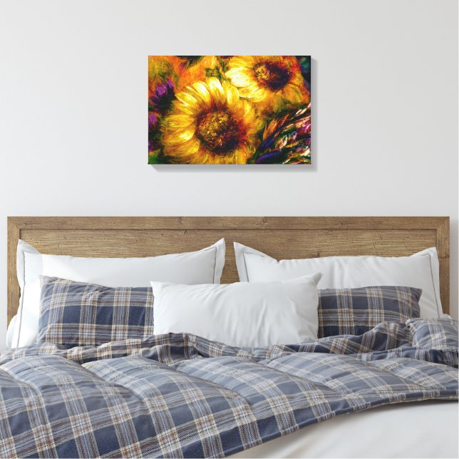 "Sunflower Gold" 18" x 12"  Leinwanddruck (Insitu (Schlafzimmer))